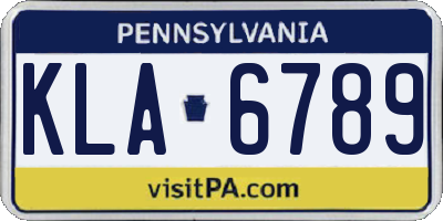 PA license plate KLA6789