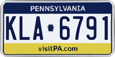 PA license plate KLA6791