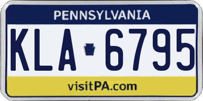 PA license plate KLA6795