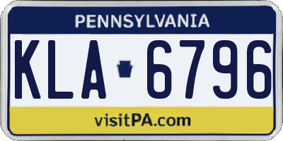 PA license plate KLA6796