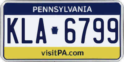 PA license plate KLA6799
