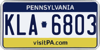 PA license plate KLA6803