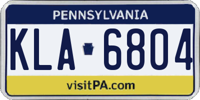PA license plate KLA6804