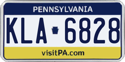 PA license plate KLA6828