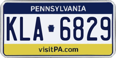 PA license plate KLA6829