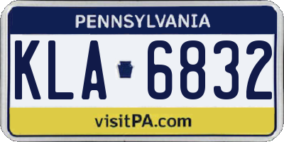 PA license plate KLA6832
