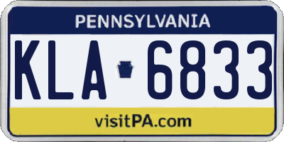 PA license plate KLA6833
