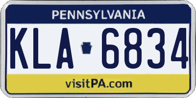 PA license plate KLA6834