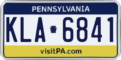PA license plate KLA6841