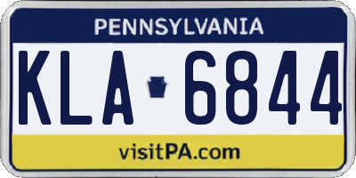 PA license plate KLA6844