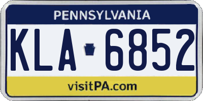 PA license plate KLA6852