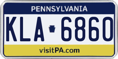 PA license plate KLA6860