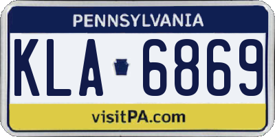 PA license plate KLA6869