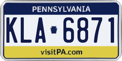 PA license plate KLA6871