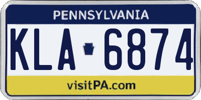 PA license plate KLA6874