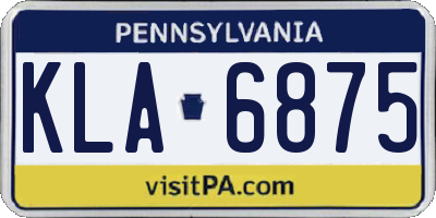 PA license plate KLA6875