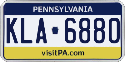 PA license plate KLA6880