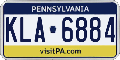 PA license plate KLA6884