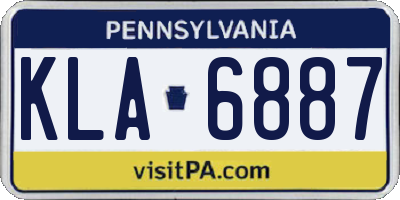 PA license plate KLA6887