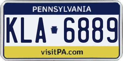 PA license plate KLA6889