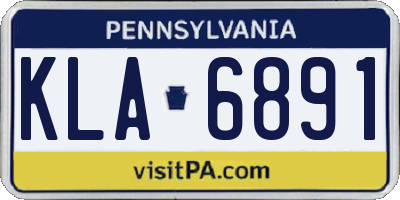 PA license plate KLA6891