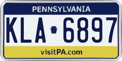PA license plate KLA6897