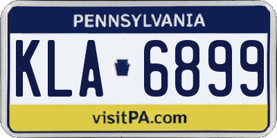 PA license plate KLA6899