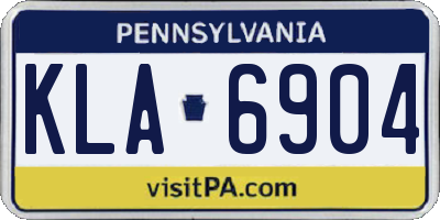 PA license plate KLA6904