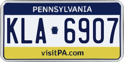 PA license plate KLA6907