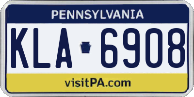 PA license plate KLA6908
