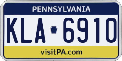 PA license plate KLA6910