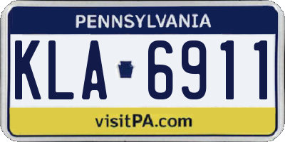PA license plate KLA6911