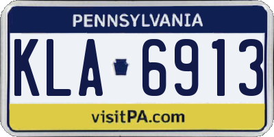 PA license plate KLA6913
