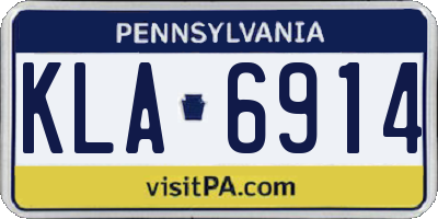 PA license plate KLA6914