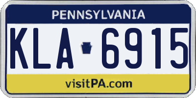 PA license plate KLA6915