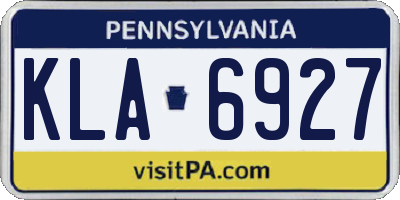 PA license plate KLA6927