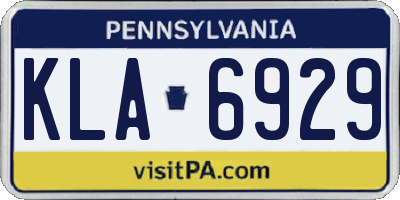 PA license plate KLA6929