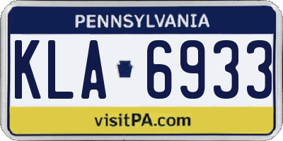 PA license plate KLA6933