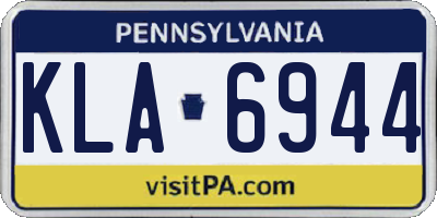 PA license plate KLA6944