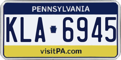 PA license plate KLA6945