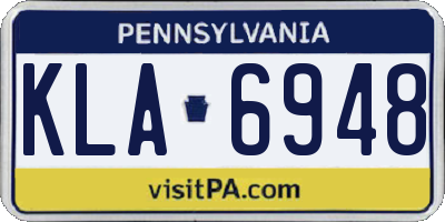 PA license plate KLA6948