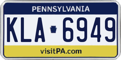 PA license plate KLA6949