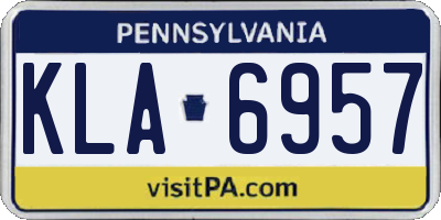 PA license plate KLA6957