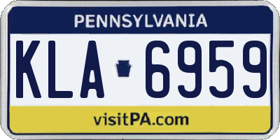 PA license plate KLA6959