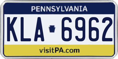 PA license plate KLA6962