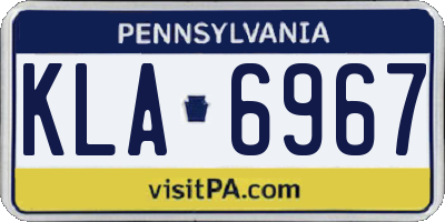 PA license plate KLA6967