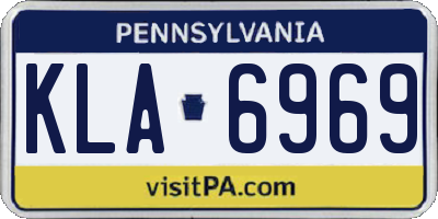 PA license plate KLA6969