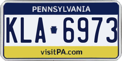 PA license plate KLA6973