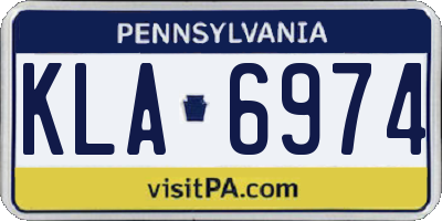 PA license plate KLA6974