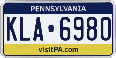 PA license plate KLA6980